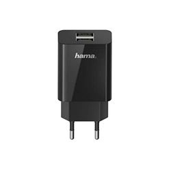 Hama USB-laddare flera gånger (2-vägs laddare USB-A 5 V/10,5 W, USB-laddare platt för resor över hela världen, dubbel laddningsadapter med strömkontakt f. uttag, 2-vägs USB-strömförsörjning för