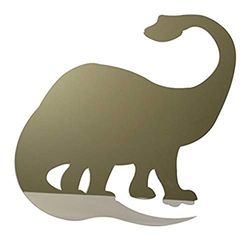 Mungai – Dinosaur Brontosaurus Espejo, acrílico, Plata, 45 CM