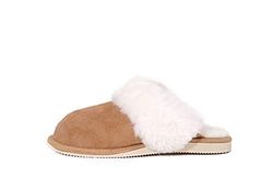 Kaiser Naturfell Prodotti 743960138 - scarpe in giro per casa (per le donne, aperto, 38 °), marrone e bianco