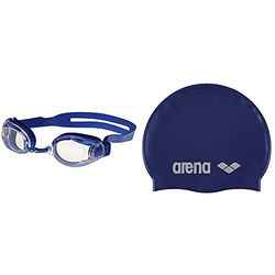 ARENA Zoox-Fit, Occhialini Unisex Adulto, Blu (Blue/Clear/Blue), Taglia Unica & Classic Silicone, Cuffia Unisex Adulto, Blu (Denim/Silver), Taglia Unica