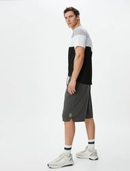 Koton Sportshorts voor heren, lange trekkoordjes met zakken, detail, antraciet (045), S