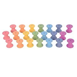 TickiT 73975 Rainbow Wooden Spools - Pack of 21