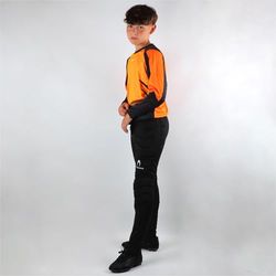 HO Soccer Set Portiere Kid Keeper Set Deep-Sea Orange, Maglietta a Maniche Lunghe con Imbottitura e Pantaloni Lunghi con Imbottitura, Poliestere, Unisex, per Bambini, Arancione/Nero, 6