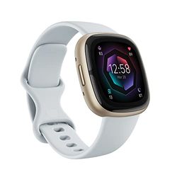 Fitbit Sense 2 Smartwatch Unisex-Adult, Blu Nebbia / Alluminio Oro Chiaro, ‎4.03 X 4.03 X 1.12 Cm; 200 Grammi, ‎Blu nebbia / Alluminio oro chiaro, ‎4.03 x 4.03 x 1.12 cm, 200 grammi, Single