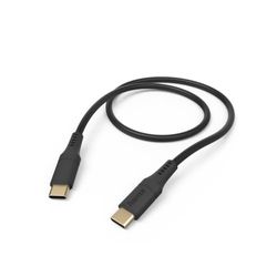 Hama Kabel Flexible USB 2.0 C stekker - USB C oplaadstekker (480 Mbit/s, nylon, 3A, verguld, 1,5 m) zwart