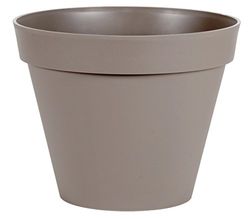 EDA - Vaso di Fiori Rotondo Toscana Ø 40 cm - Volume 23 L - Ø 39,5 x H.31 cm - Tortora