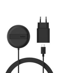 Belkin Station de Charge sans Fil (15 W, certifié Qi2 et Compatible MagSafe, pour Tous Les modèles de l'iPhone 16, 15, 14, Samsung Galaxy S25, pour Les AirPods, etc., avec Adaptateur Secteur - Noir)