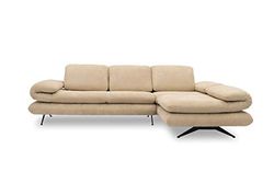 Domo Collection hoekbank | sofa met armleuning en rugfunctie in L-vorm 269x172x83 cm beige