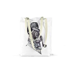 Bonamaison Bolso De Mano Impreso, 100% Algodón, Bolso de la Compra Reutilizable, Bolso De Compras, Ecológico, Plegable, Bolso de Tela de Lona con Asas, 48x55 Cm - Diseñado y Fabricado en Turquía