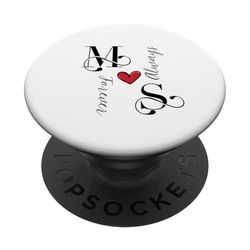 M & S - Iniciales para parejas, boda, aniversario, inauguración de la casa PopSockets PopGrip Adhesivo