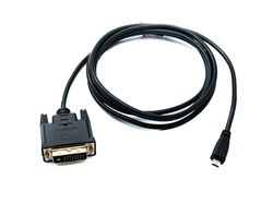 System-S Cable HDMI de 180 cm, micro conector a DVI D 24+1, 25 pines, adaptador de tornillo de montaje