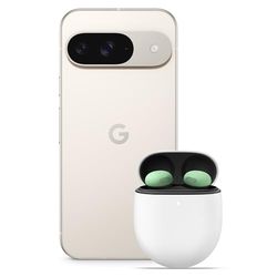 Google Pixel 9 - Unlocked Android Smartphone with Gemini, Advanced Camera, 24-Hour Battery, and 6.3" Actua Display - Porcelain, 256GB+Pixel Buds Pro 2