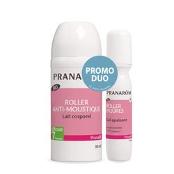 Pranarôm - Anti-moustiques Bébés aux Huiles Essentielles Bio - Pranabb Pack Duo - Roller Anti-Moustiques bébé 30 ml + Roller Après-Piqûres bébé 15 ml