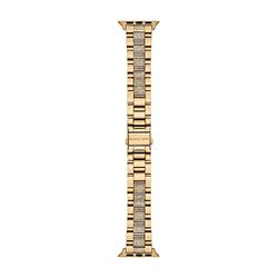 Michael Kors Pulsera compatible con Apple Watch, 38/40/41 mm 18 mm oro, acero inoxidable, MKS8021