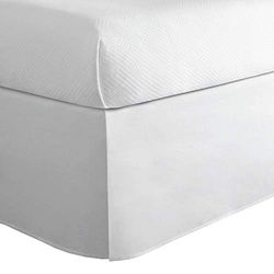 Today’s Home Cotton Blend Bed Skirt Dust Ruffle Classic Tailored Styling 14" Drop California King, White