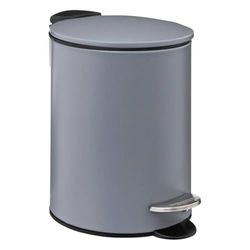 Five - Poubelle de salle de bain en métal Gris Soft Close 3 L