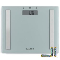Salter 9113 SV3R Compact Analyser Bathroom Scale – Electronic Digital Bodyweight, Body Fat Scale, 150kg/23st 8lb, LCD Easy To Read Display, Step On Instant Readings, Includes Carpet Feet & Batteries
