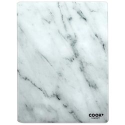 Cook Concept KD3348 Chopping Board Rectangular Tempered Glass Marble Effect White and Grey H0.4 x 30 x 40 cm