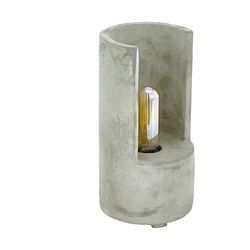 EGLO Lynton Candeeiro de mesa de 1 holofote de estilo vintage, industrial, retro, candeeiro de mesa de cabeceira de betão cinzento, com interruptor, casquilho E27, altura 27 cm