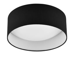 Reality LED Lampada da soffitto Locarno R64191102, plastica bianca, paralume in tessuto nero, incl. LED da 12 Watt