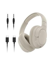 Belkin SoundForm Isolate draadloze koptelefoon met hybride actieve ruisonderdrukking, Bluetooth noise cancelling hoofdtelefoon met 60u afspeeltijd, diepe bas, CloudCushion oorkussens - Zand