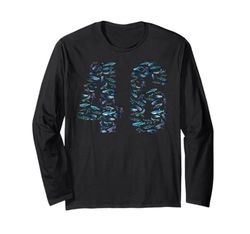 Bambini 46 anni vita oceanica pesce balena squalo 46° compleanno Maglia a Manica