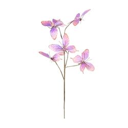 DRW Lot de 6 Branches avec Papillons en Polyester Violet 1 x 1 x 35 cm