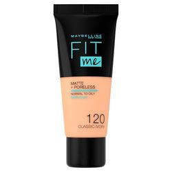 Maybelline, fondotinta Fit Me per minimizzare i pori, 120 classic ivory (l'imballaggio puo' variare)