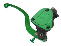 Pompa Freno Forgiata 19X19 Con Vaschetta Integrata,Leva Fissa Lunga Verde (Pomello+Leva) per Kawasaki Ninja ZX-12R dal 2002 al 2006, CC 1200
