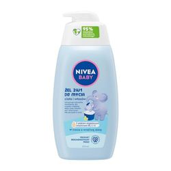 NIVEA BABY 2-i-1 gel för att tvätta kropp och hår, 500 ml med pump