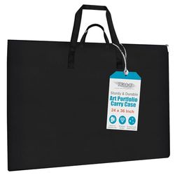 ZKOO Large Size Art Portfolio Tote with Nylon Shoulder, Poster Board Storage Bag, 24"X 36" Student Art Work Portfolio Case