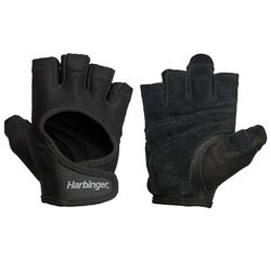 Harbinger Unisex's Power Gewichtheffen, Lederen Palmbescherming, Workout Fitnesshandschoenen, Zwart, L, Groot