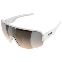 POC Aim zonnebril: sportbril voor fietsers met maximaal comfort en het beste zicht, Hydrogen White/Clarity Trail/Partly Sunny Silver, One Size