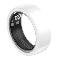 RIVERSONG Bague Intelligente avec Design Nano céramique, Moniteur de fréquence Cardiaque et de Sommeil, Suivi SP02, Suivi de l'activité et des Calories, Batterie de 3 Jours, résistant à l'eau IP68,