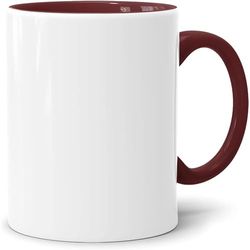 Acen Merchandise Lot de 504 tasses à sublimation sans impression en céramique de qualité supérieure - Gobelets à sublimation avec encre (504 pièces, intérieur et anse bordeaux)