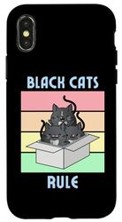 Carcasa para iPhone X/XS Regla de los gatos negros | Lindo esmoquin gatos en caja