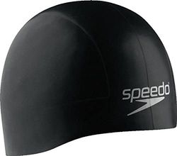 Speedo Unisex Adulto Swim Cap Silicone Aqua V, Speedo Nero, Large