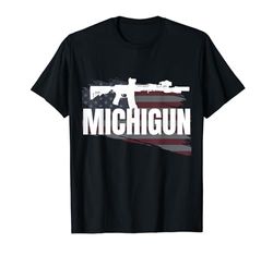 Michigan Gun Lovers Michugun Rifle Shooting Range Bandiera degli Stati Uniti Maglietta