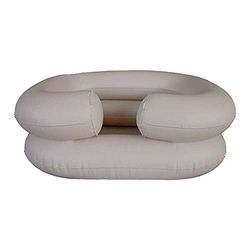 Mobiclinic, Lave tête gonflable, Lave-tête portable, Baignoire pour lit et chaise, Personnes âgées handicapées sans accessoires, Aide le lavage des cheveux, Tube de drainage, Beige