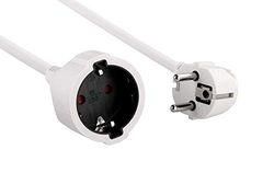 Electraline 01647 Rallonge de câble en plastique IP20 pour intérieur/rallonge avec sécurité enfant Blanc 10 m