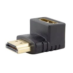 SeKi HDMI-hoekadapter 90° Grand schuin - HDMI-stekker naar HDMI-bus - 4K 3D 1080p Full HD; vergulde contacten; hoekadapter; hoekstekker