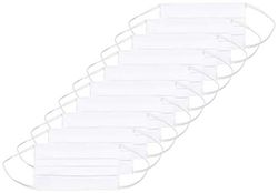 Oscar Apparels Reusable Face Mask, 100% BCI Cotton with Elastic Loop, White, Adult (10 Pack)