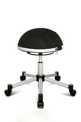 Topstar Sitness Fitness/Werkkruk, Driedimensionaal Beweegbare Zitting, Stoffen Bekleding, Zwart