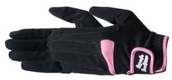 PFIFF 102534 Unicorn Gants d'équitation pour Enfant Noir/Rose Taille 8