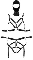 Bad Kitty Women Strap+Mask Set Black L