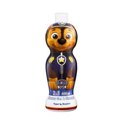 Paw Patrol Chase 2-in-1 Shower Gel & Shampoo for Kids & Adults – Vegan, 90% Natural Ingredients, Pleasant Scent, Paraben Free, Hydrating & Gentle Hair & Body Wash for children Ages 3+, 400ml