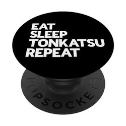 Comer Dormir Tonkatsu Repite Japonés Amante de la Comida PopSockets PopGrip Intercambiable