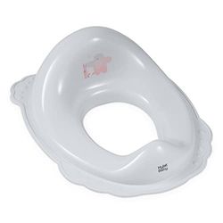 Hylat Baby Reductor wc niños útil para el aprendizaje del uso del inodoro, para niñas y niños, material sólido, goma antideslizante, color Gris, motivo: Friends