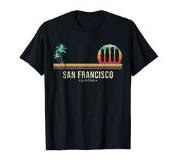 California Surf San Francisco Vintage Surf Board Surfer Maglietta
