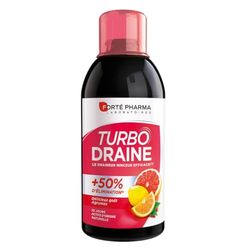 Forté Pharma - TurboDraine Agrumes | Complément alimentaire Elimination et Drainage à base de Thé vert - Perte de poids | Solution buvable à diluer avec Bouchon Doseur - Saveur Agrumes - Flacon 500ml